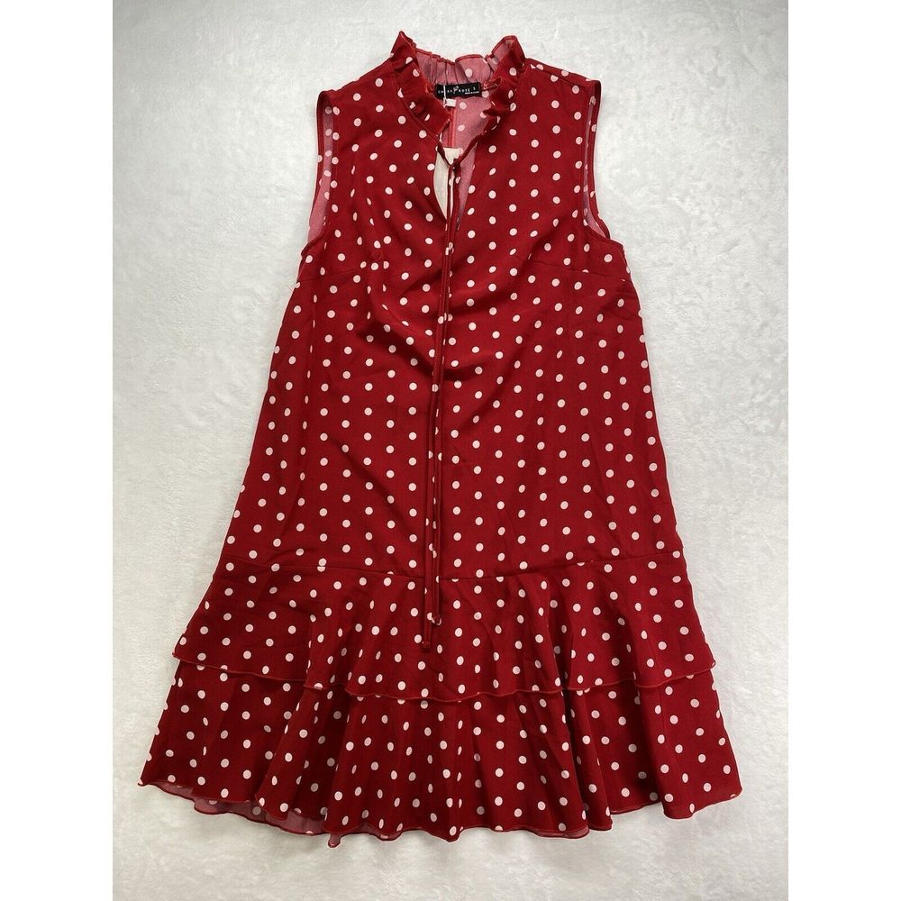 NWT Emery Rose Women's Dress Size Small Red White Polka Dot Sleeveless Shift